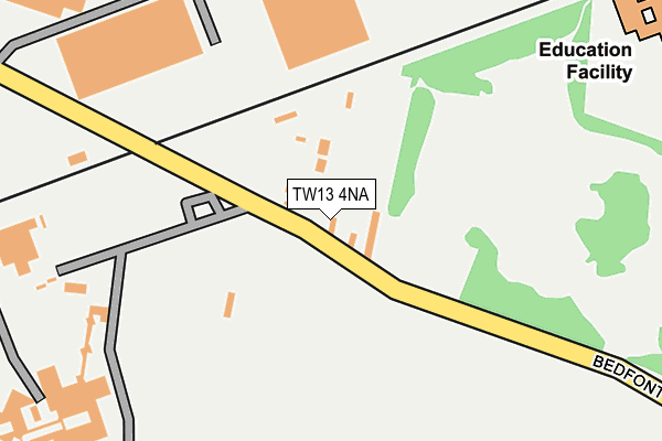TW13 4NA map - OS OpenMap – Local (Ordnance Survey)