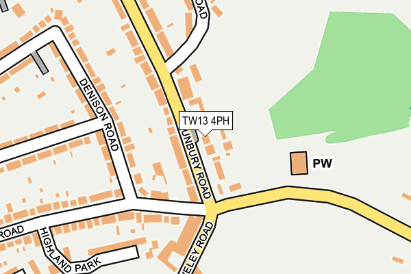 TW13 4PH map - OS OpenMap – Local (Ordnance Survey)