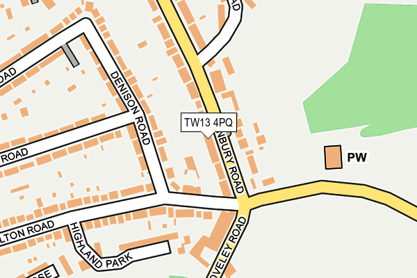 TW13 4PQ map - OS OpenMap – Local (Ordnance Survey)