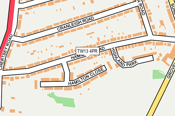 TW13 4PR map - OS OpenMap – Local (Ordnance Survey)