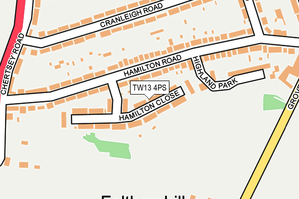 TW13 4PS map - OS OpenMap – Local (Ordnance Survey)