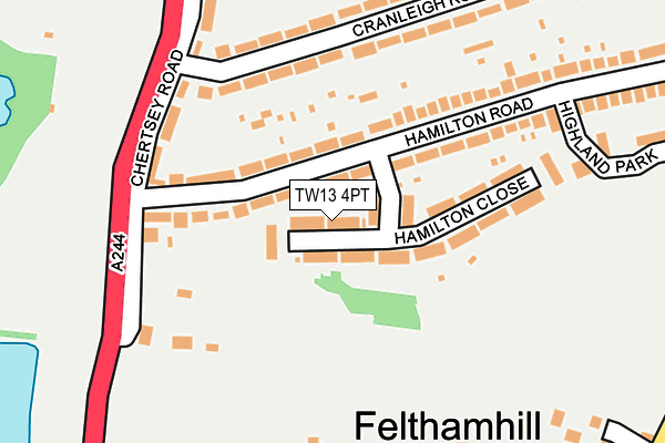 TW13 4PT map - OS OpenMap – Local (Ordnance Survey)