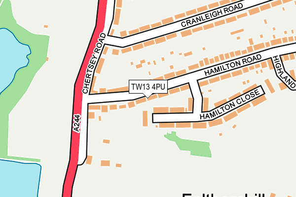 TW13 4PU map - OS OpenMap – Local (Ordnance Survey)