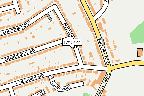 TW13 4PY map - OS OpenMap – Local (Ordnance Survey)