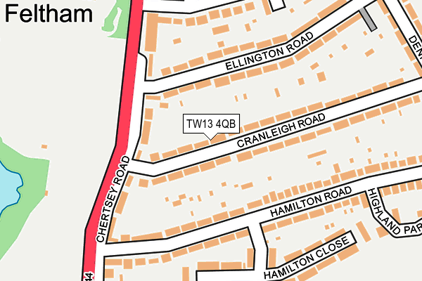 TW13 4QB map - OS OpenMap – Local (Ordnance Survey)