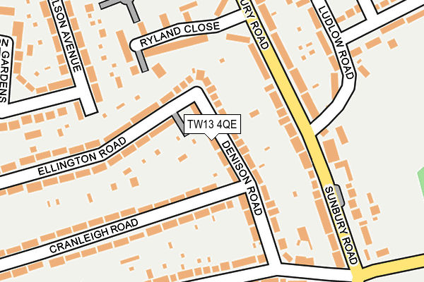 TW13 4QE map - OS OpenMap – Local (Ordnance Survey)