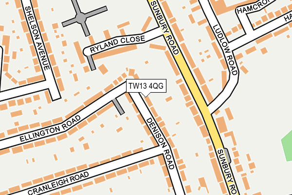TW13 4QG map - OS OpenMap – Local (Ordnance Survey)
