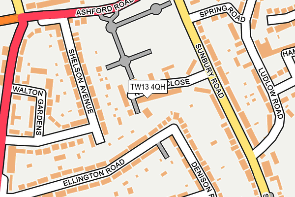 TW13 4QH map - OS OpenMap – Local (Ordnance Survey)