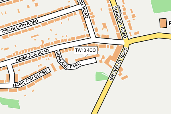 TW13 4QQ map - OS OpenMap – Local (Ordnance Survey)