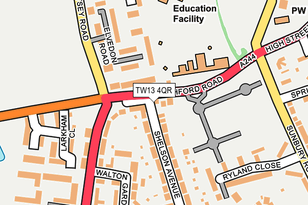 TW13 4QR map - OS OpenMap – Local (Ordnance Survey)