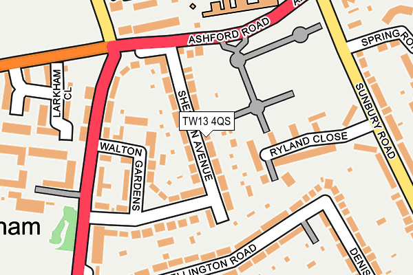 TW13 4QS map - OS OpenMap – Local (Ordnance Survey)