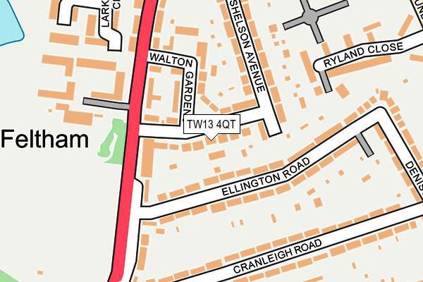 TW13 4QT map - OS OpenMap – Local (Ordnance Survey)