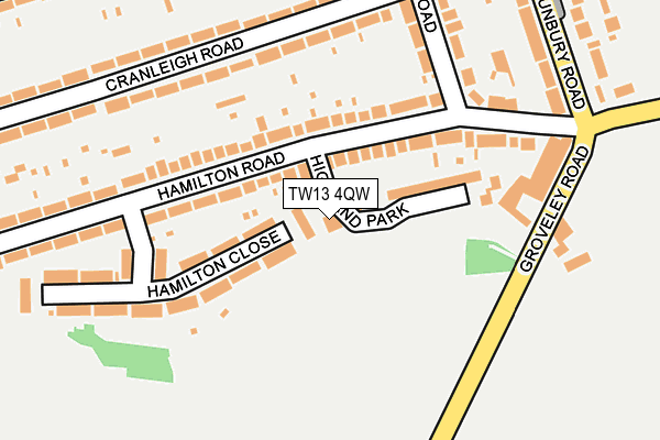 TW13 4QW map - OS OpenMap – Local (Ordnance Survey)
