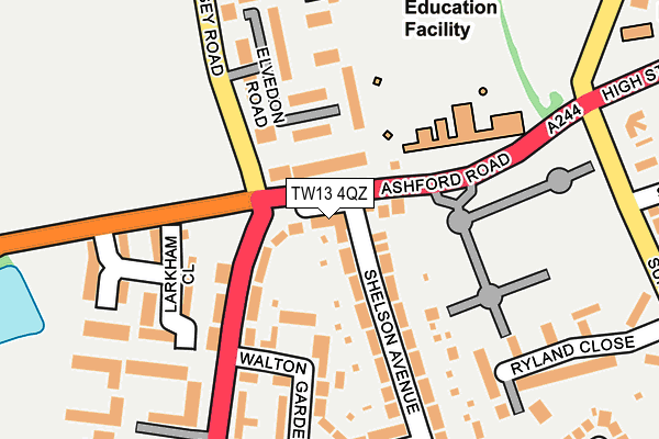 TW13 4QZ map - OS OpenMap – Local (Ordnance Survey)