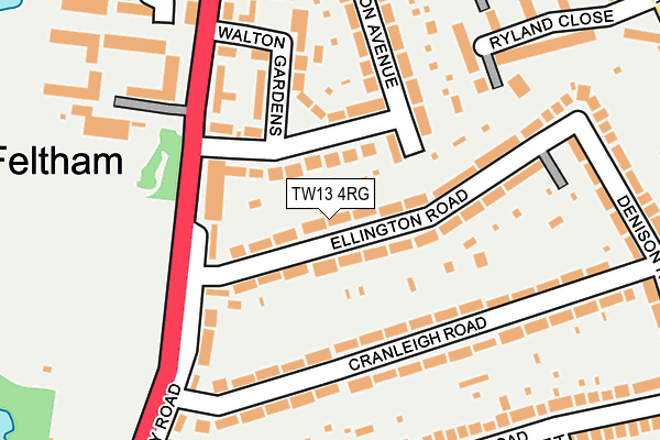 TW13 4RG map - OS OpenMap – Local (Ordnance Survey)