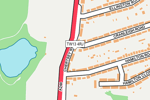 TW13 4RJ map - OS OpenMap – Local (Ordnance Survey)