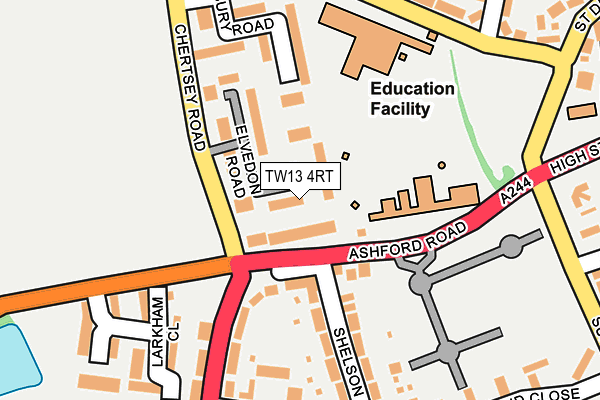 TW13 4RT map - OS OpenMap – Local (Ordnance Survey)