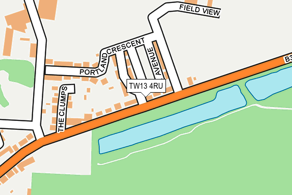 TW13 4RU map - OS OpenMap – Local (Ordnance Survey)
