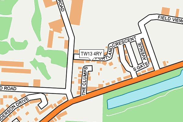 TW13 4RY map - OS OpenMap – Local (Ordnance Survey)