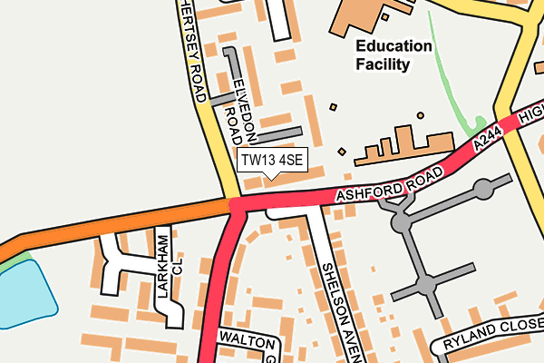 TW13 4SE map - OS OpenMap – Local (Ordnance Survey)