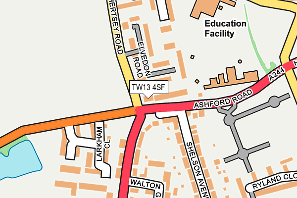 TW13 4SF map - OS OpenMap – Local (Ordnance Survey)