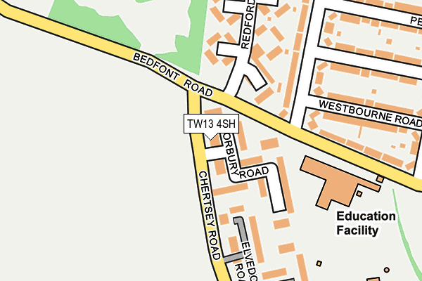 TW13 4SH map - OS OpenMap – Local (Ordnance Survey)