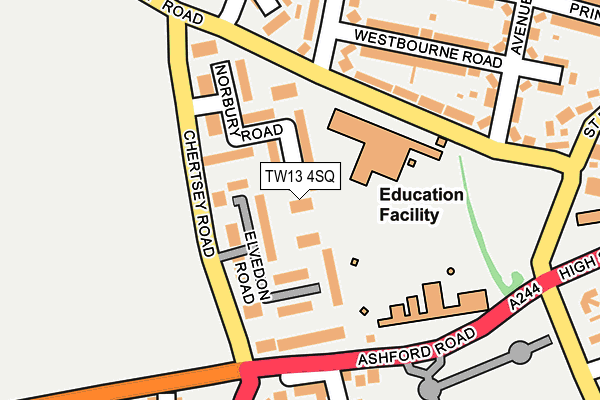 TW13 4SQ map - OS OpenMap – Local (Ordnance Survey)