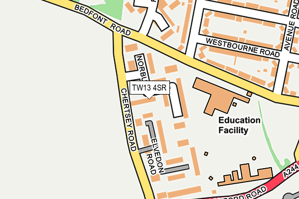 TW13 4SR map - OS OpenMap – Local (Ordnance Survey)