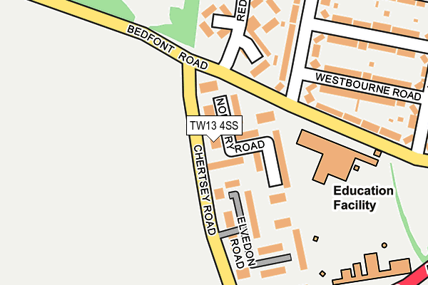 TW13 4SS map - OS OpenMap – Local (Ordnance Survey)