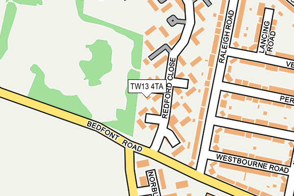 TW13 4TA map - OS OpenMap – Local (Ordnance Survey)