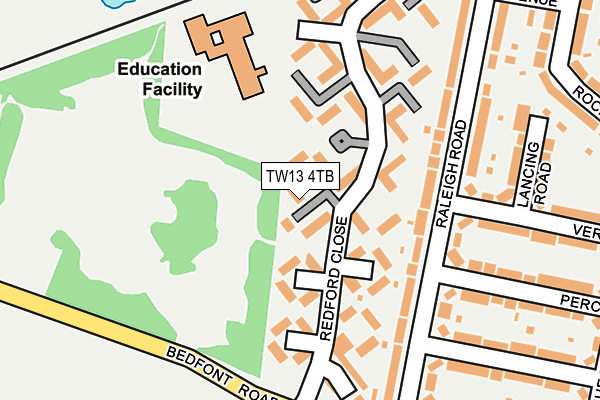 TW13 4TB map - OS OpenMap – Local (Ordnance Survey)