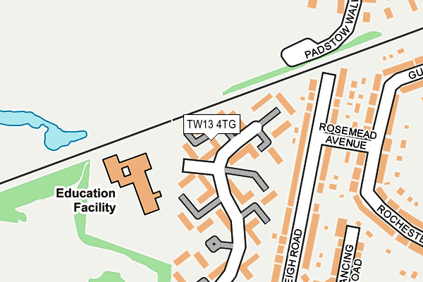 TW13 4TG map - OS OpenMap – Local (Ordnance Survey)