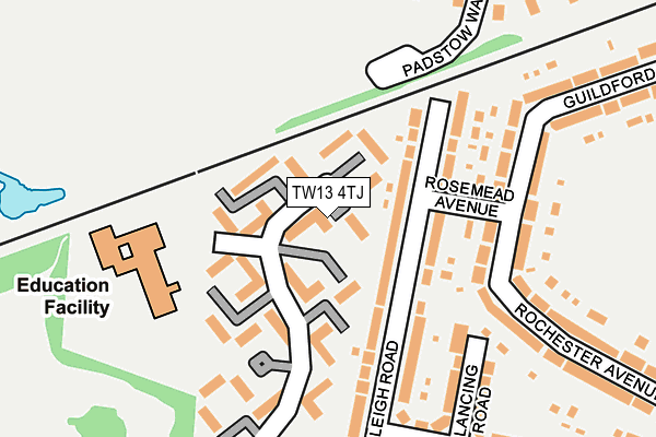 TW13 4TJ map - OS OpenMap – Local (Ordnance Survey)