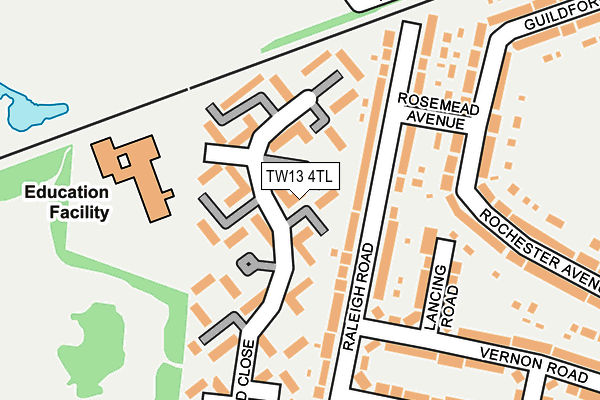 TW13 4TL map - OS OpenMap – Local (Ordnance Survey)