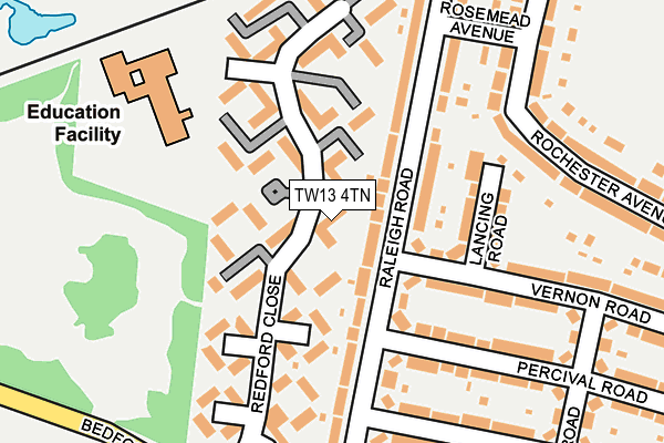 TW13 4TN map - OS OpenMap – Local (Ordnance Survey)