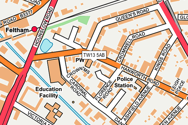TW13 5AB map - OS OpenMap – Local (Ordnance Survey)