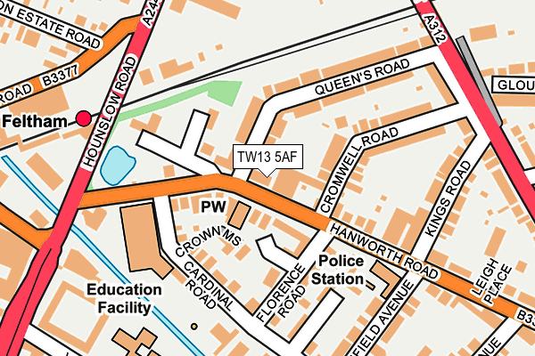 TW13 5AF map - OS OpenMap – Local (Ordnance Survey)