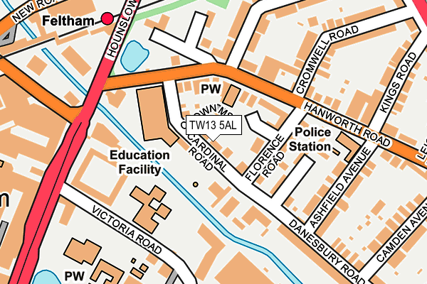 TW13 5AL map - OS OpenMap – Local (Ordnance Survey)