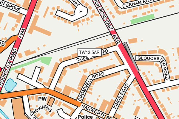 TW13 5AR map - OS OpenMap – Local (Ordnance Survey)