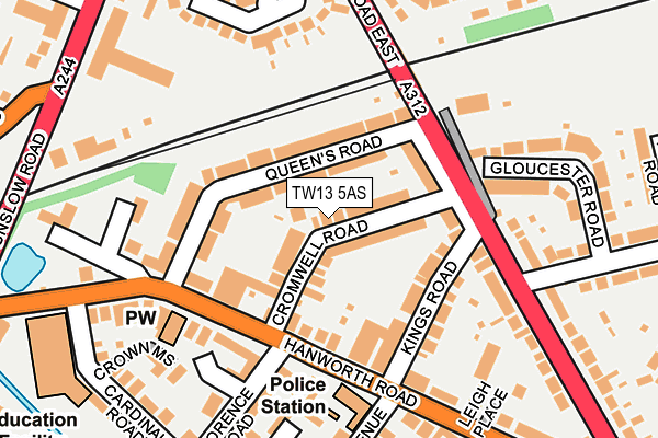 TW13 5AS map - OS OpenMap – Local (Ordnance Survey)