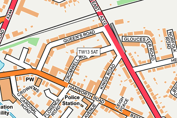 TW13 5AT map - OS OpenMap – Local (Ordnance Survey)