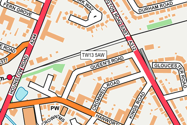TW13 5AW map - OS OpenMap – Local (Ordnance Survey)