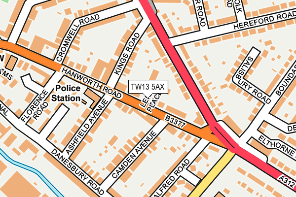 TW13 5AX map - OS OpenMap – Local (Ordnance Survey)