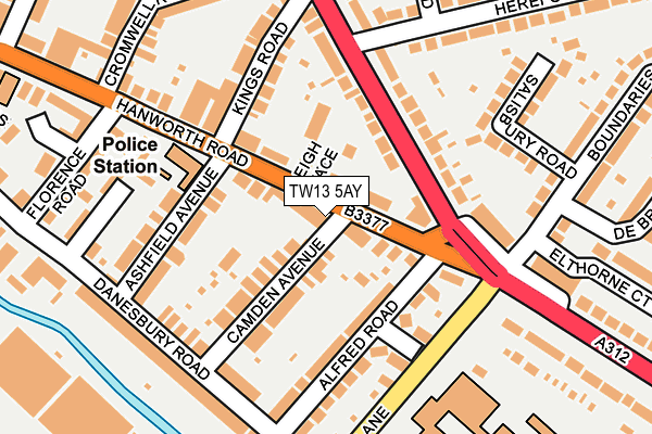 TW13 5AY map - OS OpenMap – Local (Ordnance Survey)