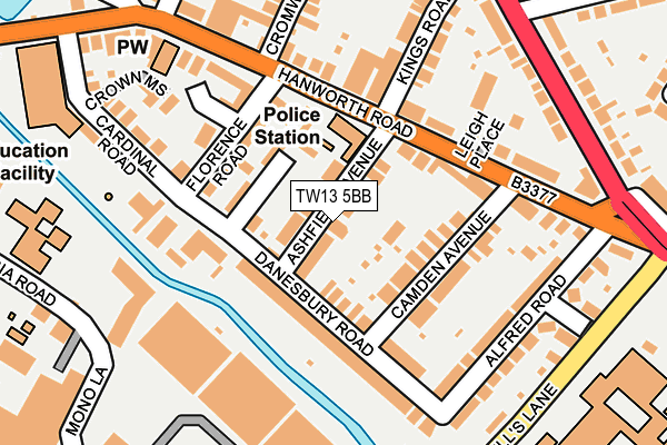 TW13 5BB map - OS OpenMap – Local (Ordnance Survey)