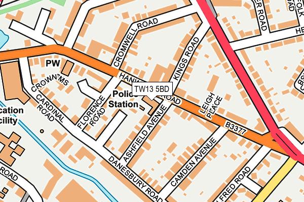 TW13 5BD map - OS OpenMap – Local (Ordnance Survey)