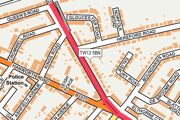 TW13 5BN map - OS OpenMap – Local (Ordnance Survey)