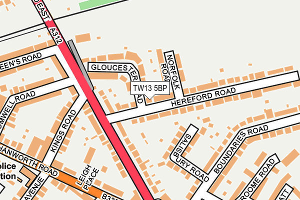 TW13 5BP map - OS OpenMap – Local (Ordnance Survey)
