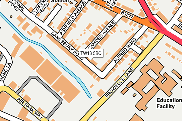 TW13 5BQ map - OS OpenMap – Local (Ordnance Survey)