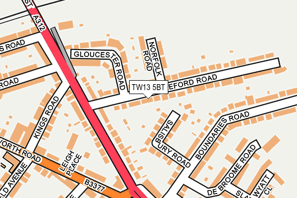 TW13 5BT map - OS OpenMap – Local (Ordnance Survey)